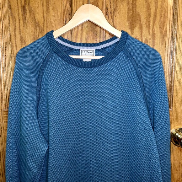L.L. Bean |  Teal Crew Neck Cotton Blend Sweater | Large - Picture 3 of 6